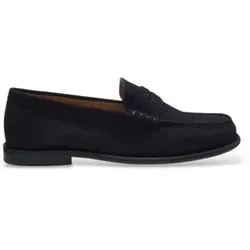 BOSS für Herren. 50563161 Tevan Mokassins marineblau (41), Leder, Wohnung, Keine, Lässig