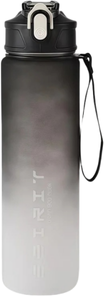 Cozy Casa Charm HydraMax Pro Large Capacity Sports Water Bottle Leak Proof Gym Water Jug black White