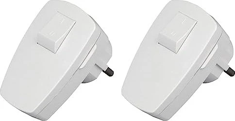 Kopp Kunststoff-Schutzkontakt-Stecker,Wippenschalter, für 3x1,5mm², arktisweiß