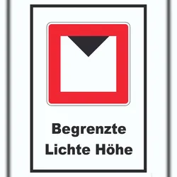 HB-Druck Begrenzte lichte Höhe über Wasserspiegel Schild mit Symbol und Text A1 (594x841mm)