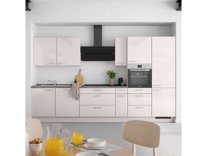 Küchenzeile High-Line Flash Kombi D 360cm Ausrichtung rechts Grau/Hellgrau AEG