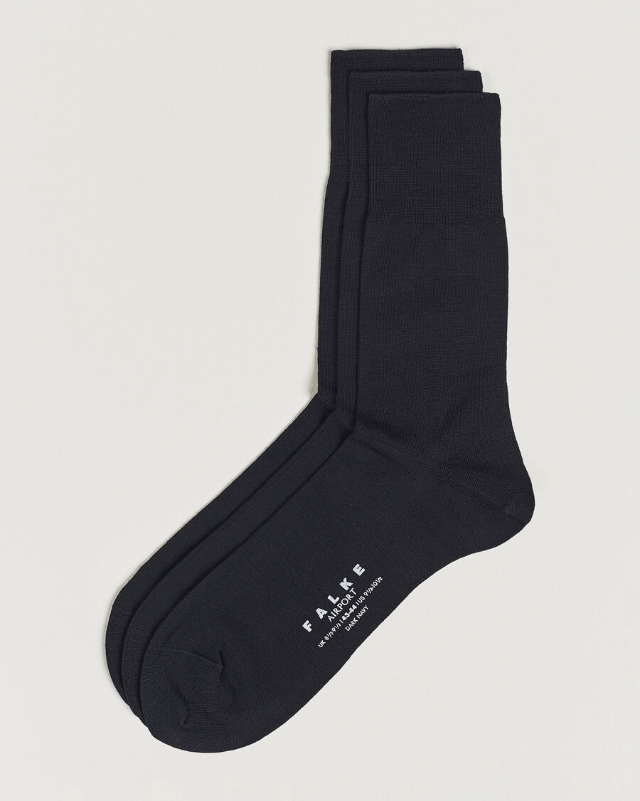 Falke 3-Pack Airport Socks Dark Navy men One size Blå