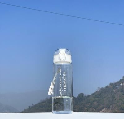 Uplifted Trends Leak Free Sports Water Bottle BPA Free Lightweight Portable For Hiking Gym And Travel transparent