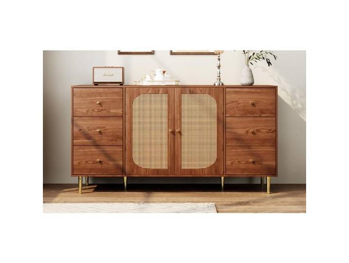 Buffet buffet en rotin meuble de rangement avec tiroir meuble en bois indépendant cuisine maison 160 x 40 x 90cm