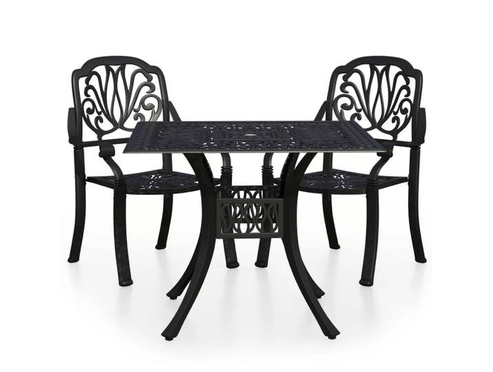 VidaXL - Bistroset aluminium, One Size, Schwarz