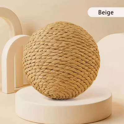 Inspire Picks Sisal Sound Interactive Cat Scratching Ball For Play & Dental Care beige 8cm