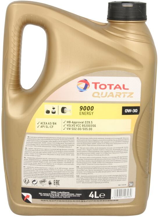 Motoröl TotalEnergies 2213687 Quartz 9000 Energy 0W30 4L