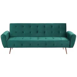 3-SITZER-SCHLAFSOFA Samtstoff Smaragdgrün Selnes