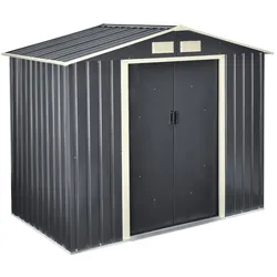 Helloshop26 - Gartenhaus 213 x 127 x 185 cm Satteldach dunkelgraue verzinkte Stahlbleche 03_0007172