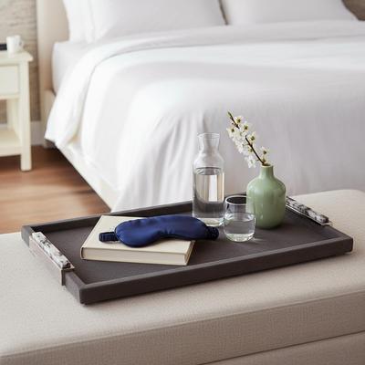 Sagebrook Home "Wood Metal Modern Serving Tray with Handles Home Decor - Gray, 22"" - 22.0"""