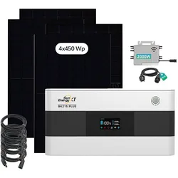SunEnergyXT BK215 PLUS (2,15 kWh) XXL inkl. 4x 450 Wp Solarmodule + 2000 W Wechselrichter