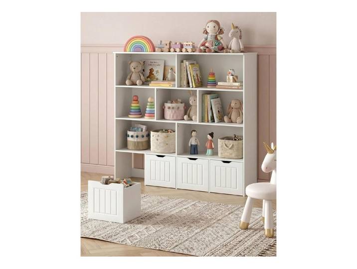 LuxusKollektion Kinderregal Kinderregal mit Boxen Wolkenweiß, 1-tlg.