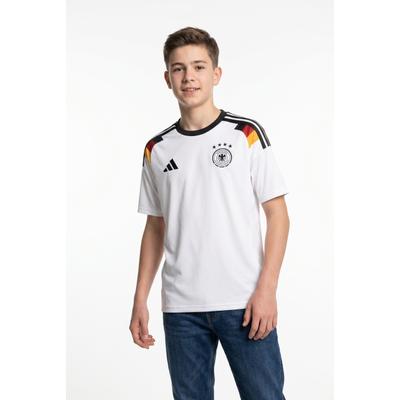 Fußballtrikot ADIDAS PERFORMANCE "DFB H JSY FAN Y", Jungen, Gr. 176, weiß, Obermaterial: 100% Polyester, Trikots Fußballtrikot, für Kinder, mit Deutschland WM 2026 Fan Trikot, ohne Verschluss