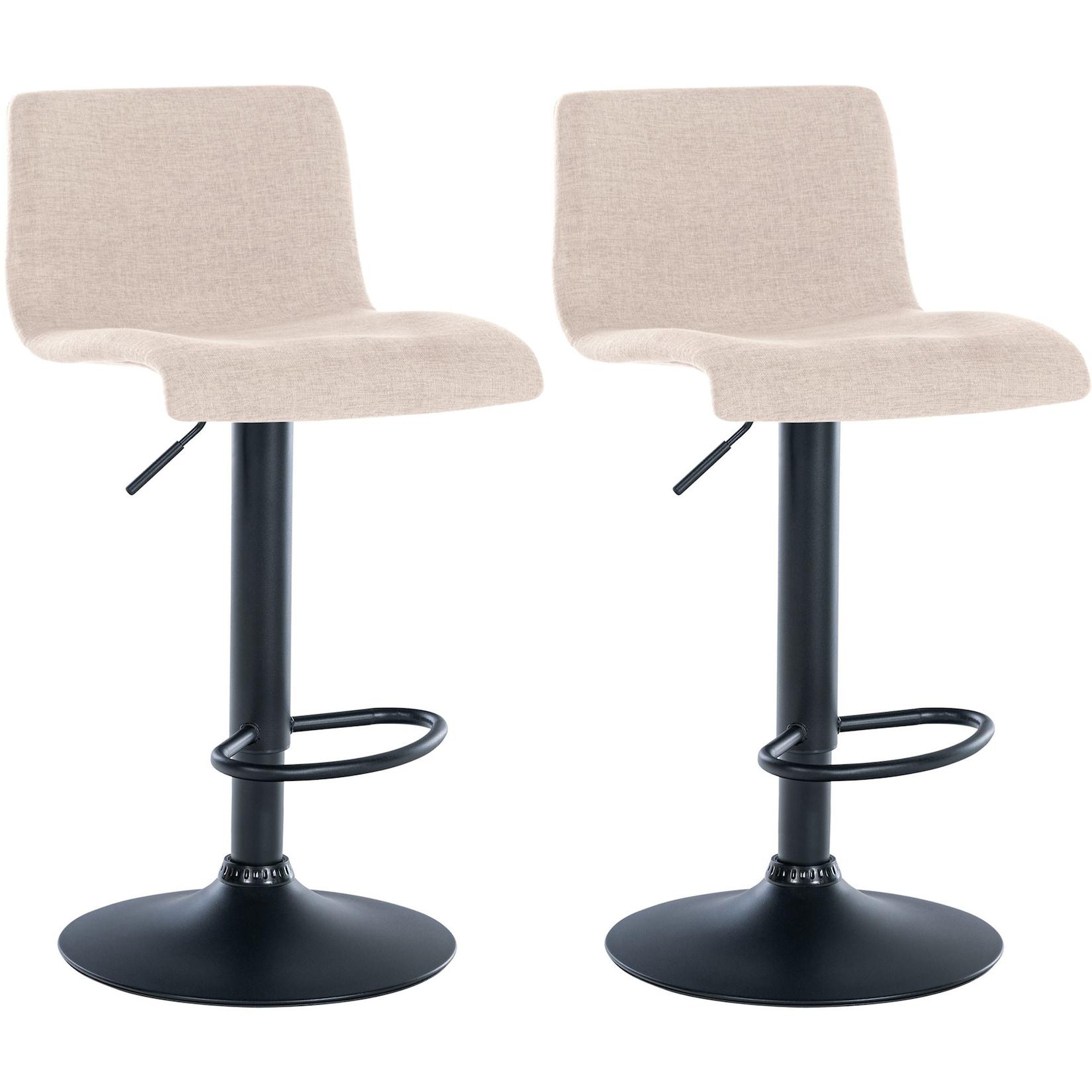 CLP 2er Set Barhocker Branford Stoff - Farbe: creme, Material: Stoff