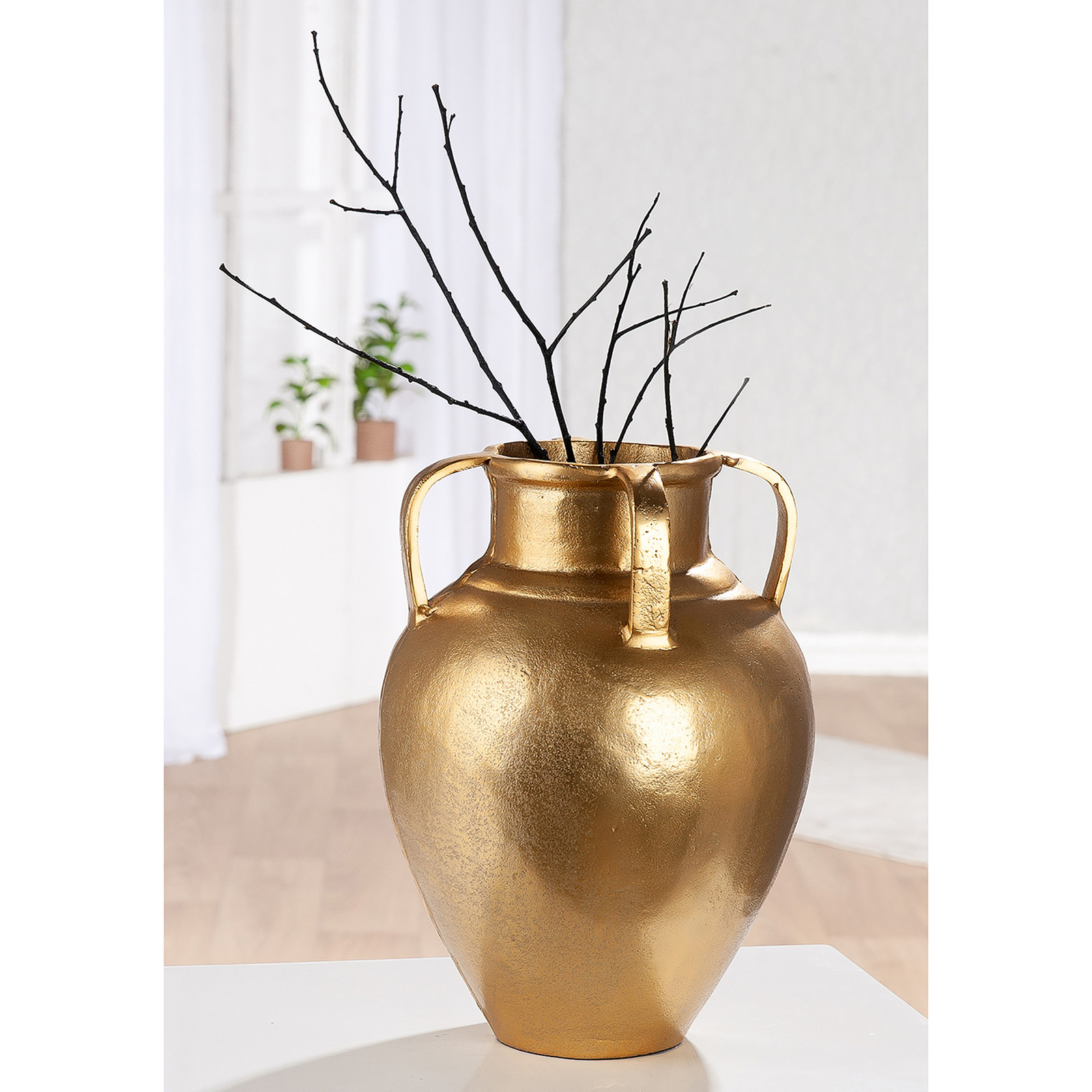 home24 Vaas Antigua rond goud/goud Ø 25cm