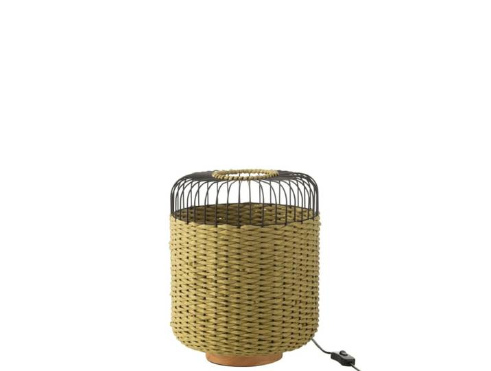 Lampe à poser en métal et fibre verte 27x27x34.5 cm