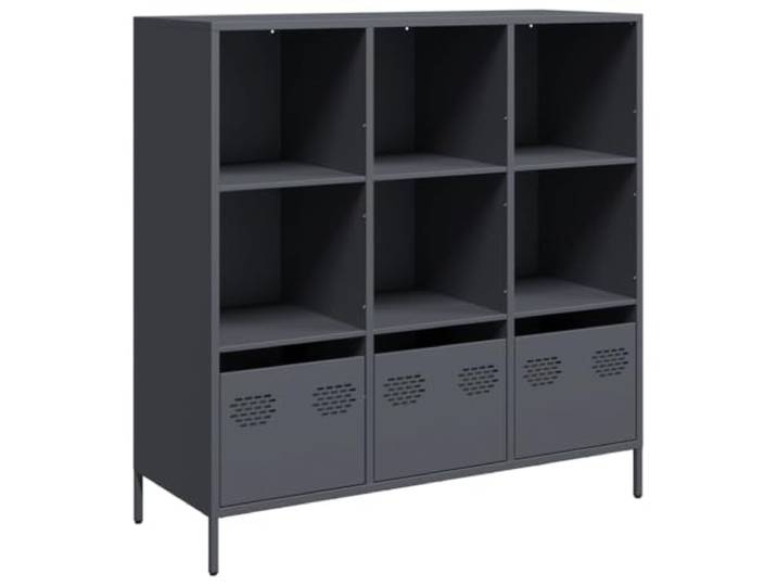 KGHFDVB Highboard Anthrazit 101,5x39x103,5 cm Stahl Kaltgewalzter Stahl, Metallfüße, Viel Stauraum, Pflegeleicht, Vielseitig für Wohnzimmer, Schlafzimmer, Büro