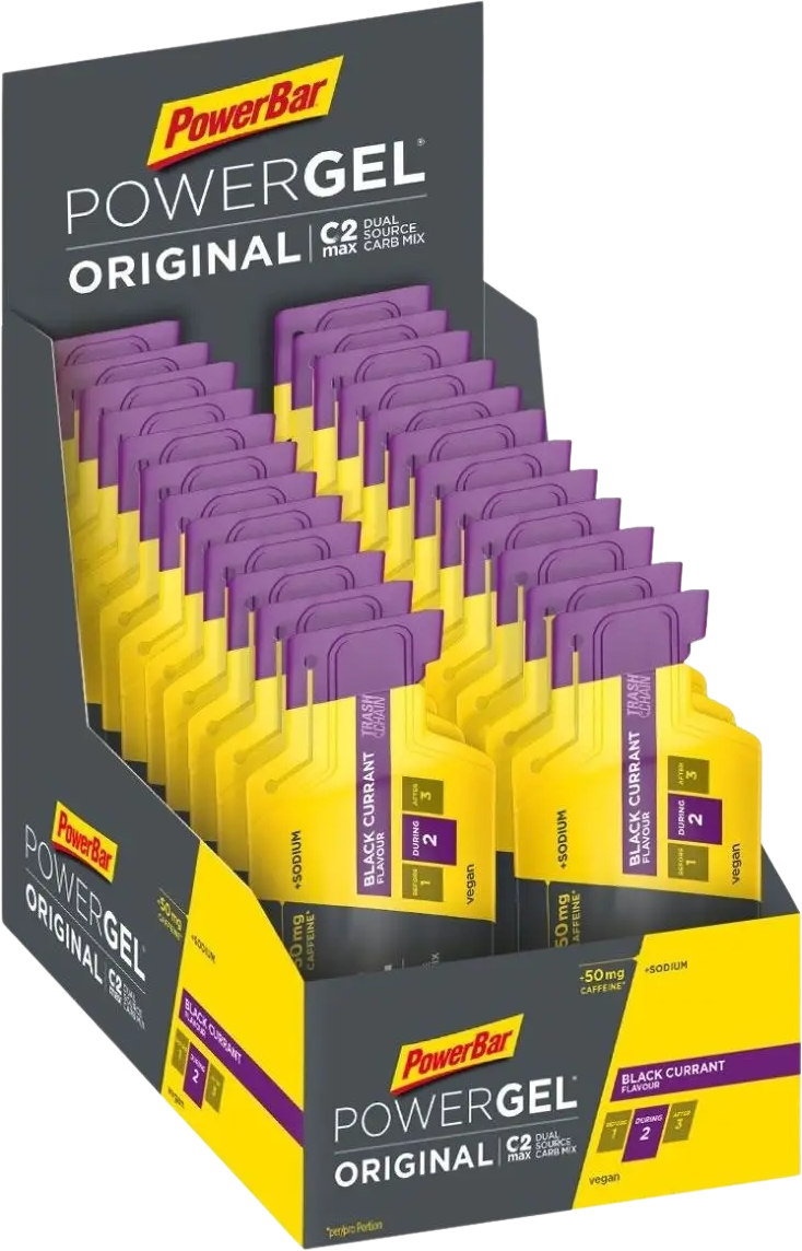 Powerbar Energiegel Black Currant (mit Koffein) Box