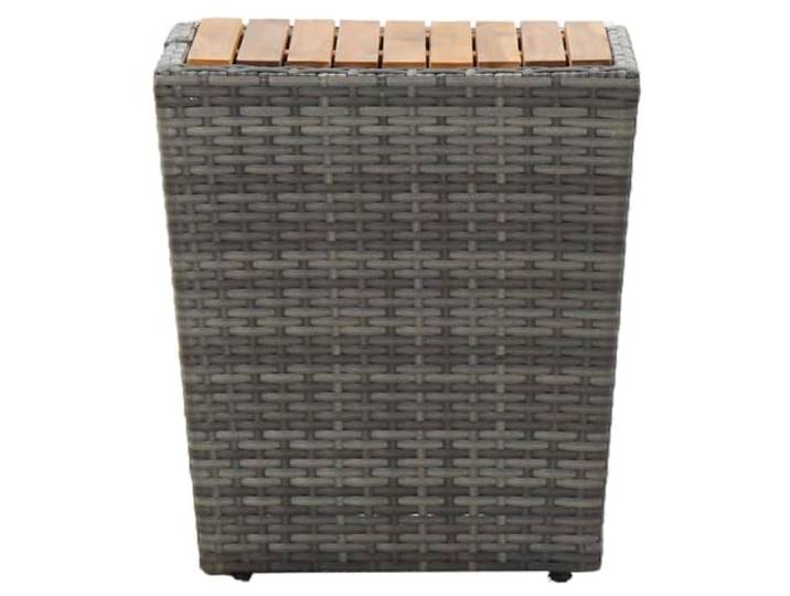 HBBMGYD Teetisch für den Außenbereich, Polyratan, massives Akazienholz Pulverbeschichteter Stahlrahmen, Polyrattan mit UV, langlebige Akazienplatte, für Terrasse und Garten