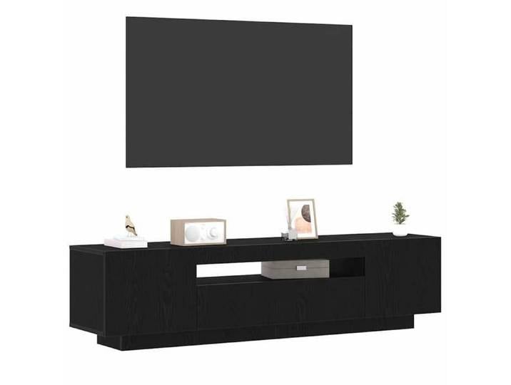 En soldes - MEUBLE HI-FI - Noir - Armoire TV - Meuble TV - pour maison - Noir 160x35x40cm Bois d'ingénierie_6769