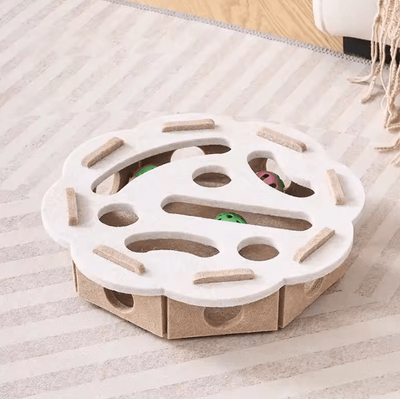 Inspire Curations Interactive Cat Puzzle Maze Box For Indoor Cats white square
