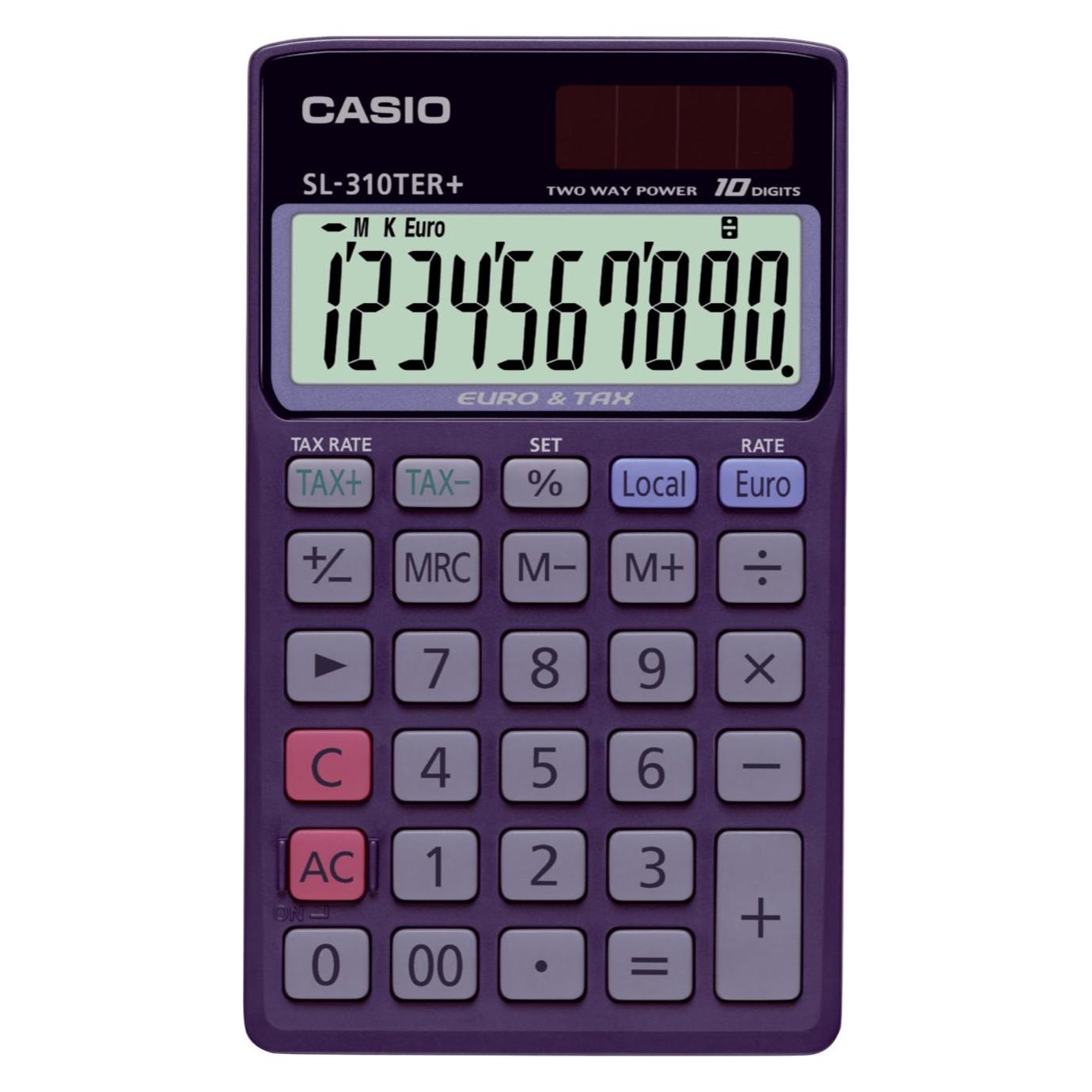 Casio Taschenrechner SL-310TER+ 10-stellig Solar/Batterie (Batteriebetrieb, Solarenergie) (SL-310TER+)