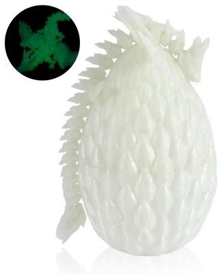 Uplift Picks 3D Printed Articulated Dragon Toy With Dragon Egg luminous Green