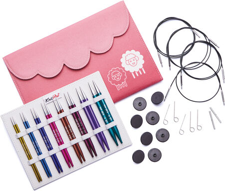 KnitPro Rundstricknadel-Set "Zing", Aluminium, Stärken: 3,5–8