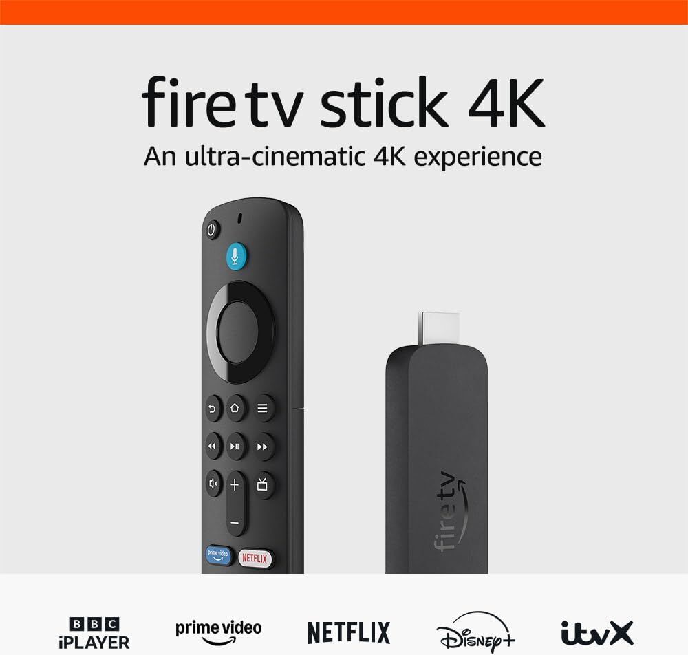 Amazon Fire TV Stick 4K streaming device (Newest gen) supports Wi-Fi 6, Dolby Vision/Atmos, HDR10+, New