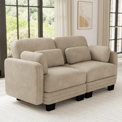 Loedds 69.3-Inch 2-Seat Chenille Loveseat Sofa with Tufted Detail