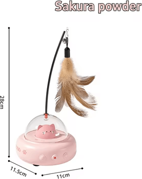 Inspire Curations OrbitPlay Smart UFO Interactive Cat Teaser Toy pink