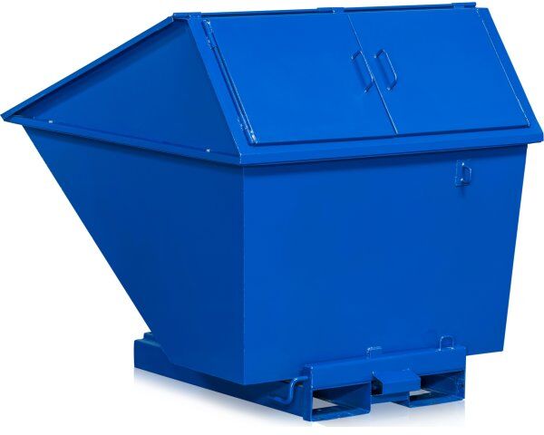 WFI Tipcontainer 900 L, Med Højt Låg, Blå