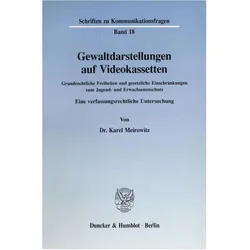 Gewaltdarstellungen auf Videokassetten., Fachbücher von Karel Meirowitz