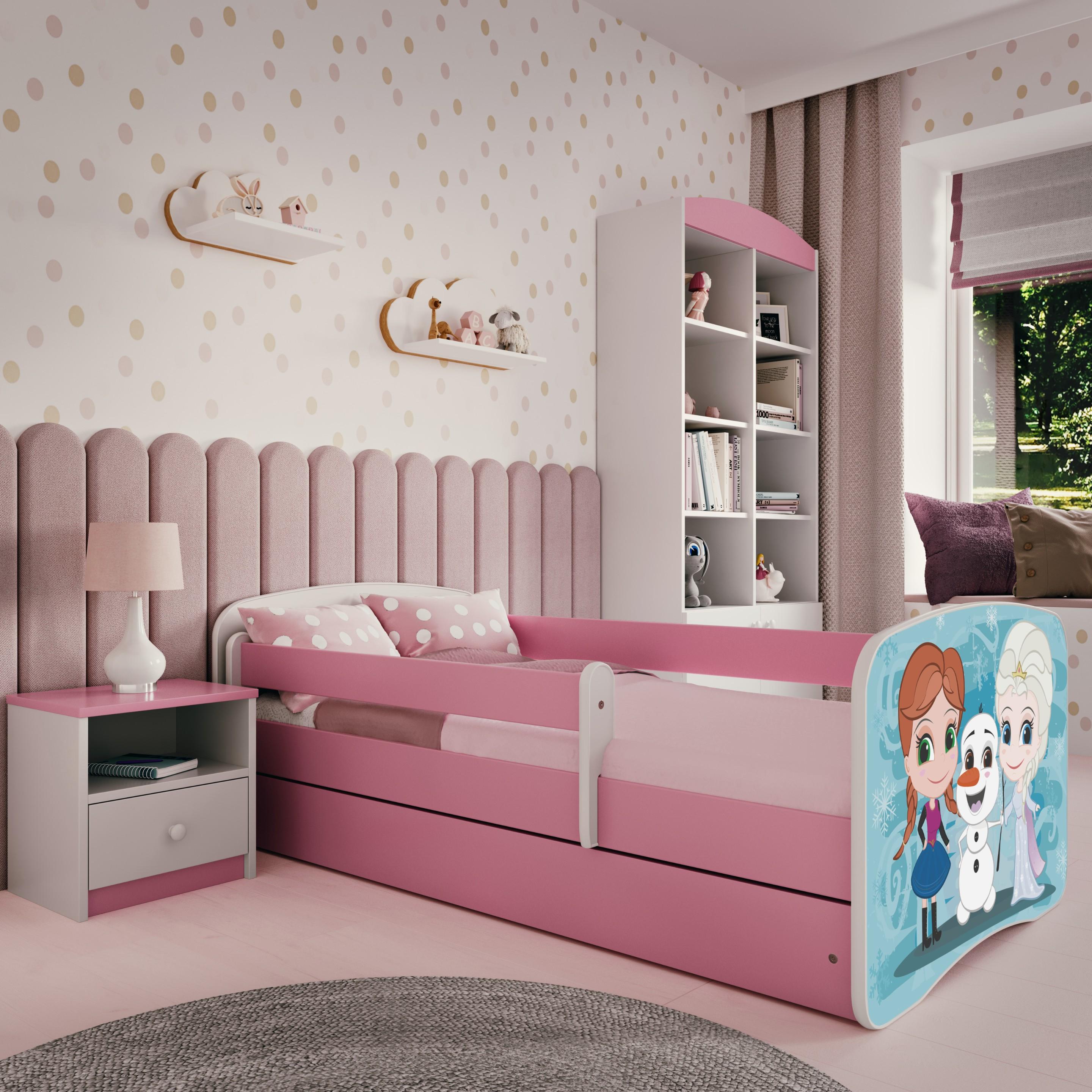 Kinderbett Jugendbett Eisberg 70x140, 80x160, 80x180 cm - Komplettset mit Schublade & Rausfallschutz