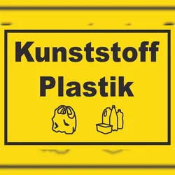 HB-Druck Kunststoff Plastik Mülltrennung Aufkleber Text Symbol shopping bag A8 (52x74mm)
