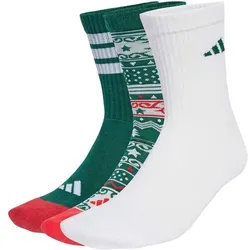 ADIDAS Herren Socken CHRISTMAS GRAPHIC CREW SOCKEN 3ER-PACK, Größe 46-48 in Grün Grün