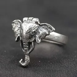 Drachensilber Giftring Elefant Ring mit Fach Silber Schmuck 925 Silber 52 - Silber