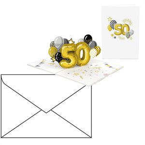 papercrush Geburtstagskarte 3D - 50. Geburtstag, Pop-Up Karte mit Umschlag, 12 x 17,5 cm