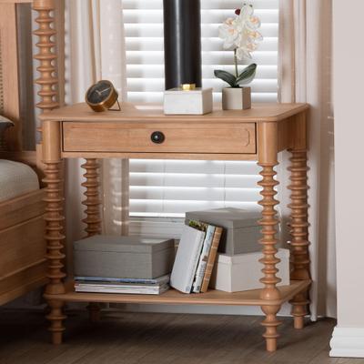 Neviah 1-Drawer Nightstand by Baxton Studio in Beech Brown (Size OS)