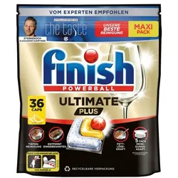 finish Powerball Ultimate Plus All in 1 Citrus Spülmaschinen-Cap 36 Stück gelb