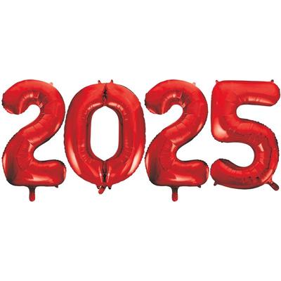 Folienballon 2025 rot Silvester XL