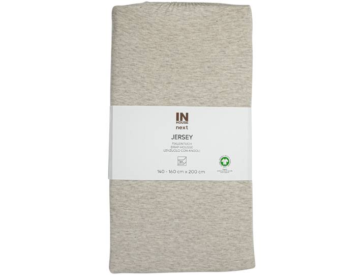 Inhouse Fixleintuch Gots Jersey mel. 160x200 sand