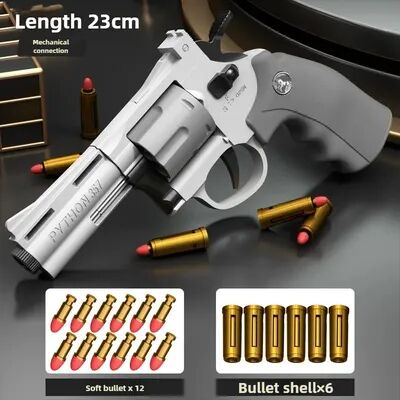 Top Demand Picks ZP5 357 Revolver Launcher, Continuous Firing Soft Dart Toy Gun, For CS Outdoor Battle Games, Kids And Adult Play 357 grey 23cm