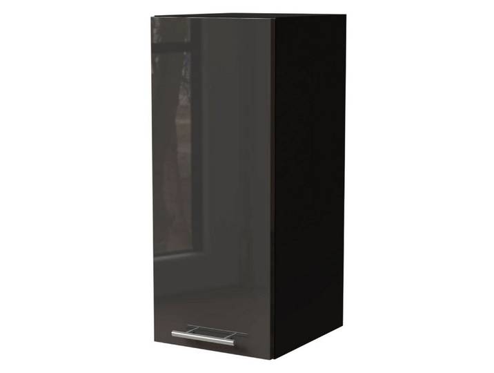 Feldmann-Wohnen Klapphängeschrank Essen (W2/30, 1-türig, 2 Einlegeböden, 1-St., Küchenhängeschrank) 30x32,5x72cm schwarz - graphit Hochglanz (ES-W2/30)