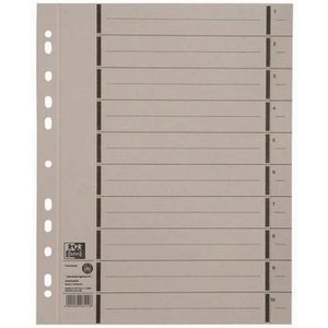 Oxford Trennblätter 400004668, mit Perforation, A4, grau, 250g/m² Karton, 100 Stück