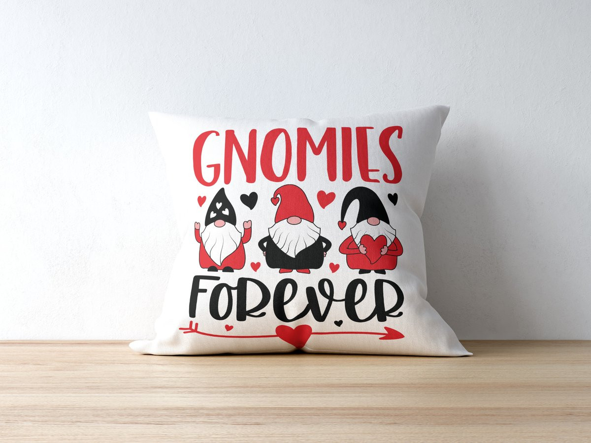 Gnomies Forever Valentijn Sierkussen - Schattig Kabouter Koppel Kussen - 40 x 40 cm