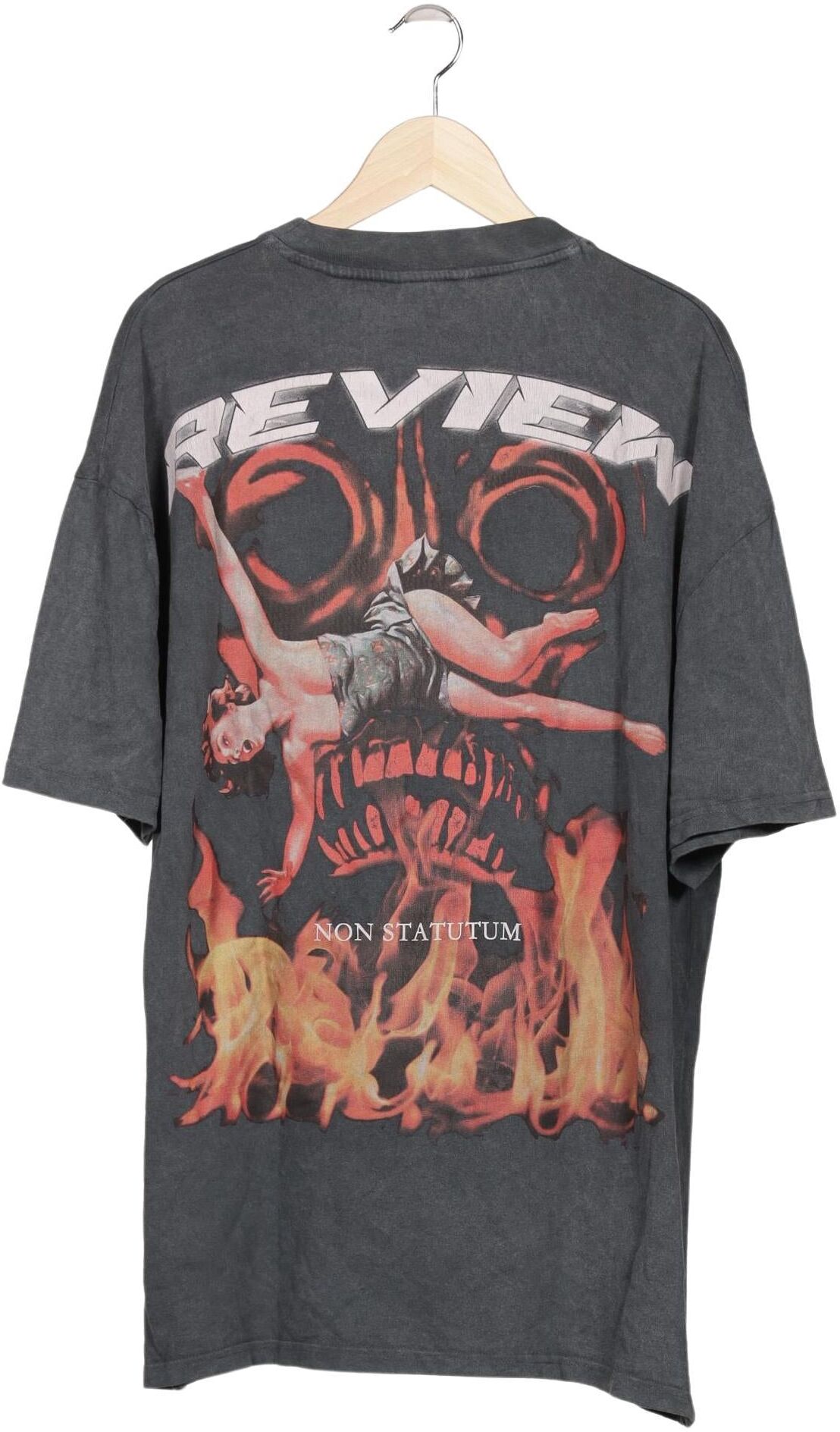 Review Herren T-Shirt, Grau, Gr. L, Baumwolle - Second Hand