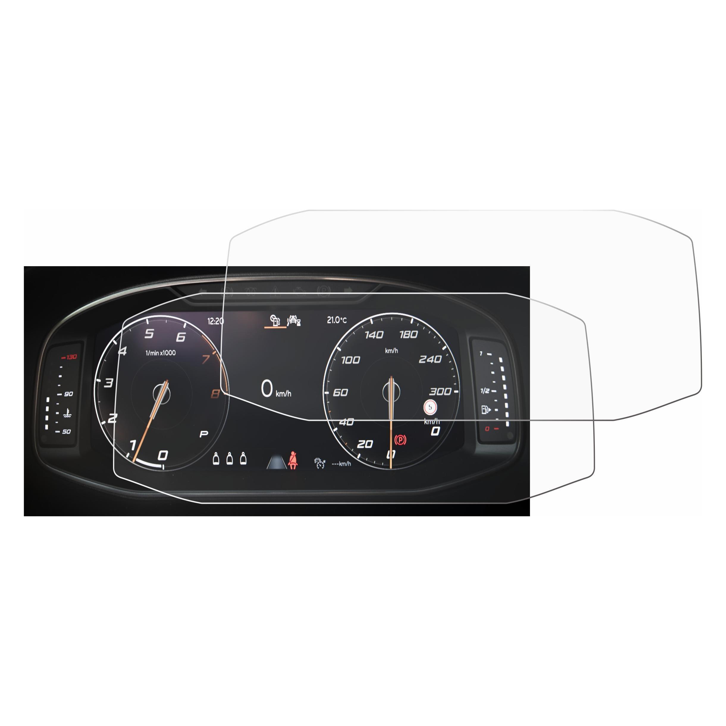 ScreenLeaf Schutzfolie für Seat Ateca Facelift 10.25" Tachoanzeige Displayschutz Display Schutz Folie Klar (6141624)