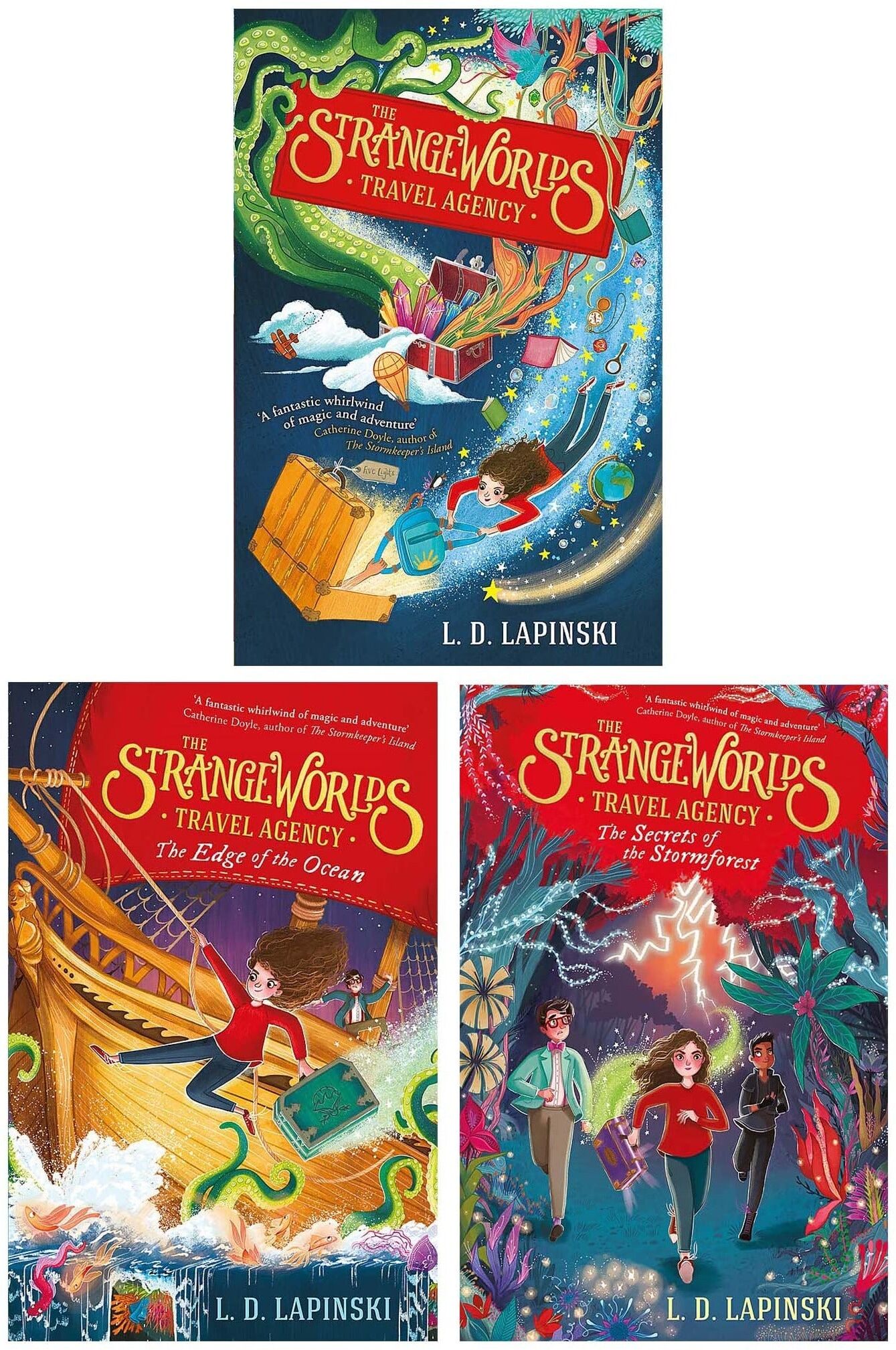 Orion The Strangeworlds Travel Agency Collection 3 Books Set (The Strangeworlds Travel Agency, The Edge of the Ocean & The Secrets of the Stormforest)