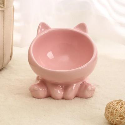 Uplifted Finds Ergonomic Ceramic High Foot Pet Bowl pink